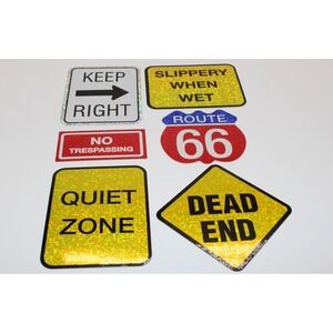 Vintage 90's STREET SIGNS Vending Machine Sticker Lot - 6 - Prismatic - Large